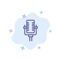 Microphone Multimedia Record Song Blue Icon on Abstract Cloud Background vector