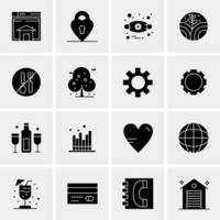 16 iconos de negocios universales vector ilustración de icono creativo para usar en proyectos relacionados con la web y dispositivos móviles