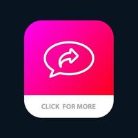 Basic Chat Arrow Right Mobile App Button Android and IOS Line Version vector