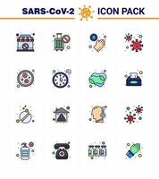 COVID19 corona virus contamination prevention Blue icon 25 pack such as virus bacteria hands coronavirus viral coronavirus 2019nov disease Vector Design Elements