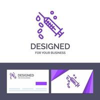 Creative Business Card and Logo template Injection Syringe Vaccine Treatment Vector Illustration