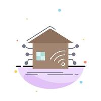 Automation home house smart network Flat Color Icon Vector