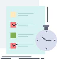 todo task list check time Flat Color Icon Vector