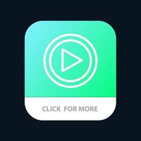 Video Interface Play User Mobile App Button Android and IOS Line Version vector