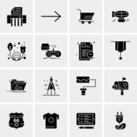 16 iconos de negocios universales vector ilustración de icono creativo para usar en proyectos relacionados con la web y dispositivos móviles