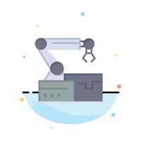 Automated Robotic Arm Technology Abstract Flat Color Icon Template vector