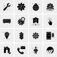 16 iconos de negocios universales vector ilustración de icono creativo para usar en proyectos relacionados con la web y dispositivos móviles