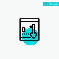 Safe Locker Lock Key turquoise highlight circle point Vector icon