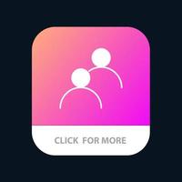 User Looked Avatar Basic Mobile App Button Android and IOS Glyph Version vector