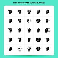 Solid 25 Mind Process And Human Features Icon set Vector Glyph Style Design Black Icons Set Web and Mobile Business ideas design Vector Illustration