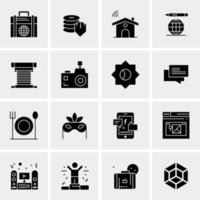 16 iconos de negocios universales vector ilustración de icono creativo para usar en proyectos relacionados con la web y dispositivos móviles