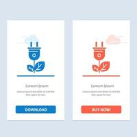 Biomass Energy Plug Power  Blue and Red Download and Buy Now web Widget Card Template vector