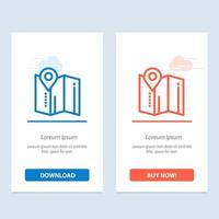 Location Map Pin Hotel  Blue and Red Download and Buy Now web Widget Card Template vector