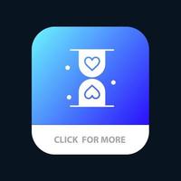 Heart Hourglass Glass Hour Waiting Mobile App Button Android and IOS Glyph Version vector