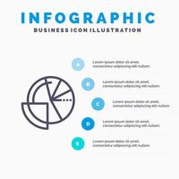 Financial Data Analysis Analytics Data Finance Line icon with 5 steps presentation infographics Background vector