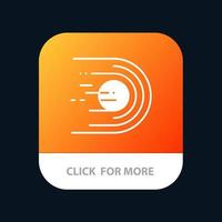 Asteroid Comet Flight Light Space Mobile App Button Android and IOS Glyph Version vector