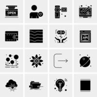 16 iconos de negocios universales vector ilustración de icono creativo para usar en proyectos relacionados con la web y dispositivos móviles