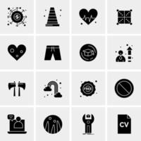 16 iconos de negocios universales vector ilustración de icono creativo para usar en proyectos relacionados con la web y dispositivos móviles