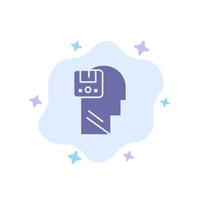 Memory Save Data User Male Blue Icon on Abstract Cloud Background vector