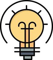 Bulb Energy Idea Solution  Flat Color Icon Vector icon banner Template