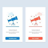 Astronaut Space Telescope  Blue and Red Download and Buy Now web Widget Card Template vector