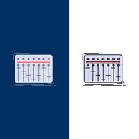 Console dj mixer music studio Flat Color Icon Vector