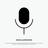 Mic Microphone Basic Ui solid Glyph Icon vector