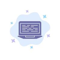 Laptop Coding Code Screen Computer Blue Icon on Abstract Cloud Background vector