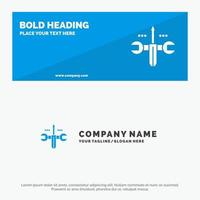 Cloud Computing Screwdriver Tooling SOlid Icon Website Banner and Business Logo Template vector