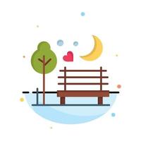 Night Moon Romance Romantic Park Business Logo Template Flat Color vector