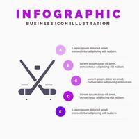 Canada Game Hockey Ice Olympics Solid Icon Infographics 5 Steps Presentation Background vector