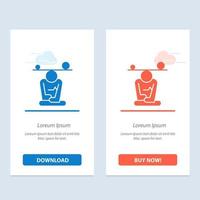 Balance Concentration Meditation Mind Mindfulness  Blue and Red Download and Buy Now web Widget Card Template vector