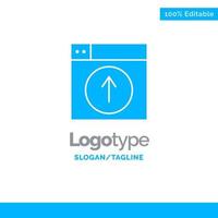 cargar la aplicación de diseño web plantilla de logotipo sólido azul lugar para el eslogan vector