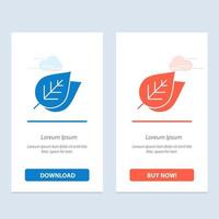 Ecology Leaf Nature Spring  Blue and Red Download and Buy Now web Widget Card Template vector