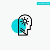 Brain Control Mind Setting turquoise highlight circle point Vector icon