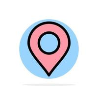 Location Marker Pin Abstract Circle Background Flat color Icon vector