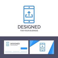 Creative Business Card and Logo template Application Mobile Mobile Application Smartphone Upload Vector Illustration