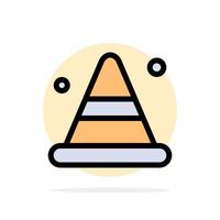 Alert Cone Construction Road Abstract Circle Background Flat color Icon vector