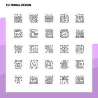 conjunto de iconos de línea de diseño editorial conjunto 25 iconos diseño de estilo minimalista vectorial conjunto de iconos negros paquete de pictogramas lineales vector