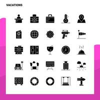 25 conjunto de iconos de vacaciones plantilla de ilustración de vector de icono de glifo sólido para ideas web y móviles para empresa comercial