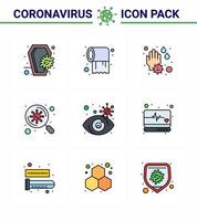 conjunto de iconos de prevención de coronavirus 2019ncov covid19 ojo virus cuidado búsqueda gota de agua coronavirus viral 2019nov enfermedad vector elementos de diseño