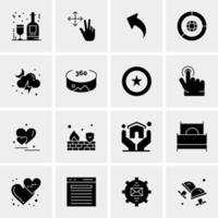 16 iconos de negocios universales vector ilustración de icono creativo para usar en proyectos relacionados con la web y dispositivos móviles