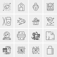 16 iconos de negocios universales vector ilustración de icono creativo para usar en proyectos relacionados con la web y dispositivos móviles