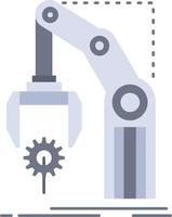 Automation factory hand mechanism package Flat Color Icon Vector