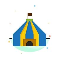 Tent Tent Circus Abstract Flat Color Icon Template vector