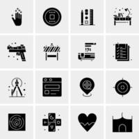 16 iconos de negocios universales vector ilustración de icono creativo para usar en proyectos relacionados con la web y dispositivos móviles