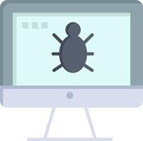 Monitor Bug Screen Security  Flat Color Icon Vector icon banner Template