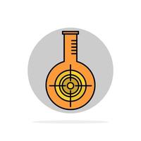 Chemical Flask Reaction Lab Target Abstract Circle Background Flat color Icon vector