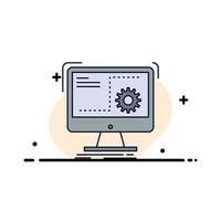 Command computer function process progress Flat Color Icon Vector