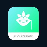 Lips Flower Plant Rose Spring Mobile App Button Android and IOS Glyph Version vector